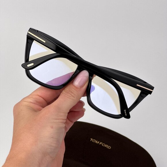 Tom Ford FT5971-B Women’s Black Glasses Magnetic Clip-On | Model FT5971-B 014 - Picture 4 of 13